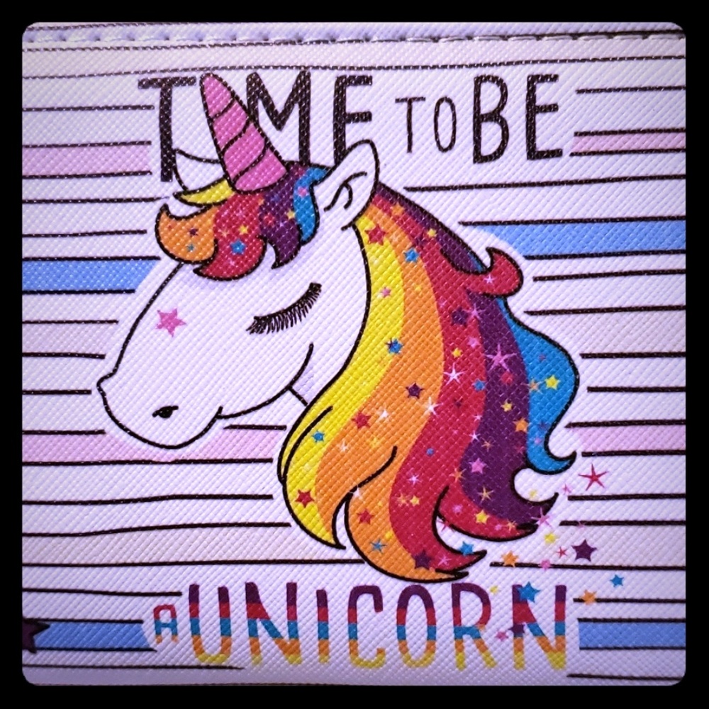 Cute Unicorn Time Zipper Wallet